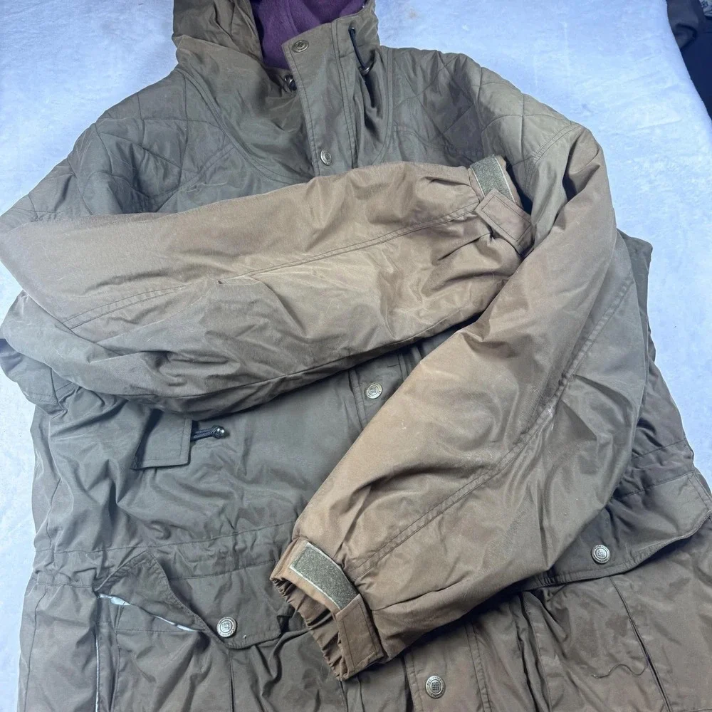 Vintage Columbia 90s Hooded Parka Jacket Mens Medium Fits XL Brown Coat